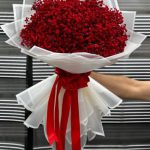 دسته گل عروس قرمز ولنتاین