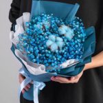 دسته گل مینیمال با پنبه