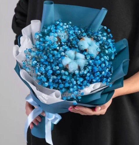 دسته گل مینیمال با پنبه
