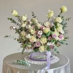گلدان شیشه ای رز