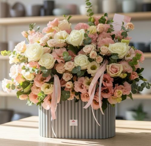 باکس گل طبیعی برای تبریک تولد ، تشکر ، عذرخواهی ، خرید خانه جدید ، خرید ماشین
