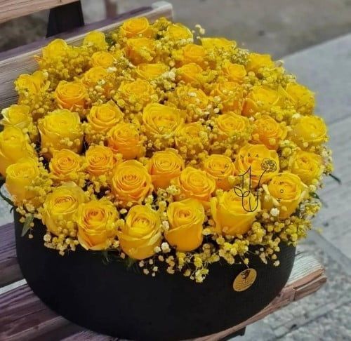 باکس گل رز زرد برای روز دختر