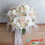 دسته گل عروس با ارکیده سفید
