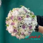 دسته گل عروس یاسی