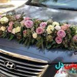 ماشین عروس با گل رز