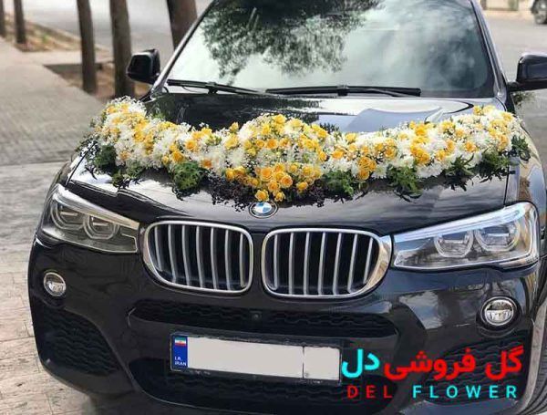 تزیین ماشین عروس بی ام و مشکی