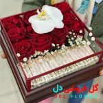 باکس گل رز با پول