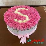 باکس گل رز با حرف اول اسم
