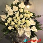 سبد گل سفید